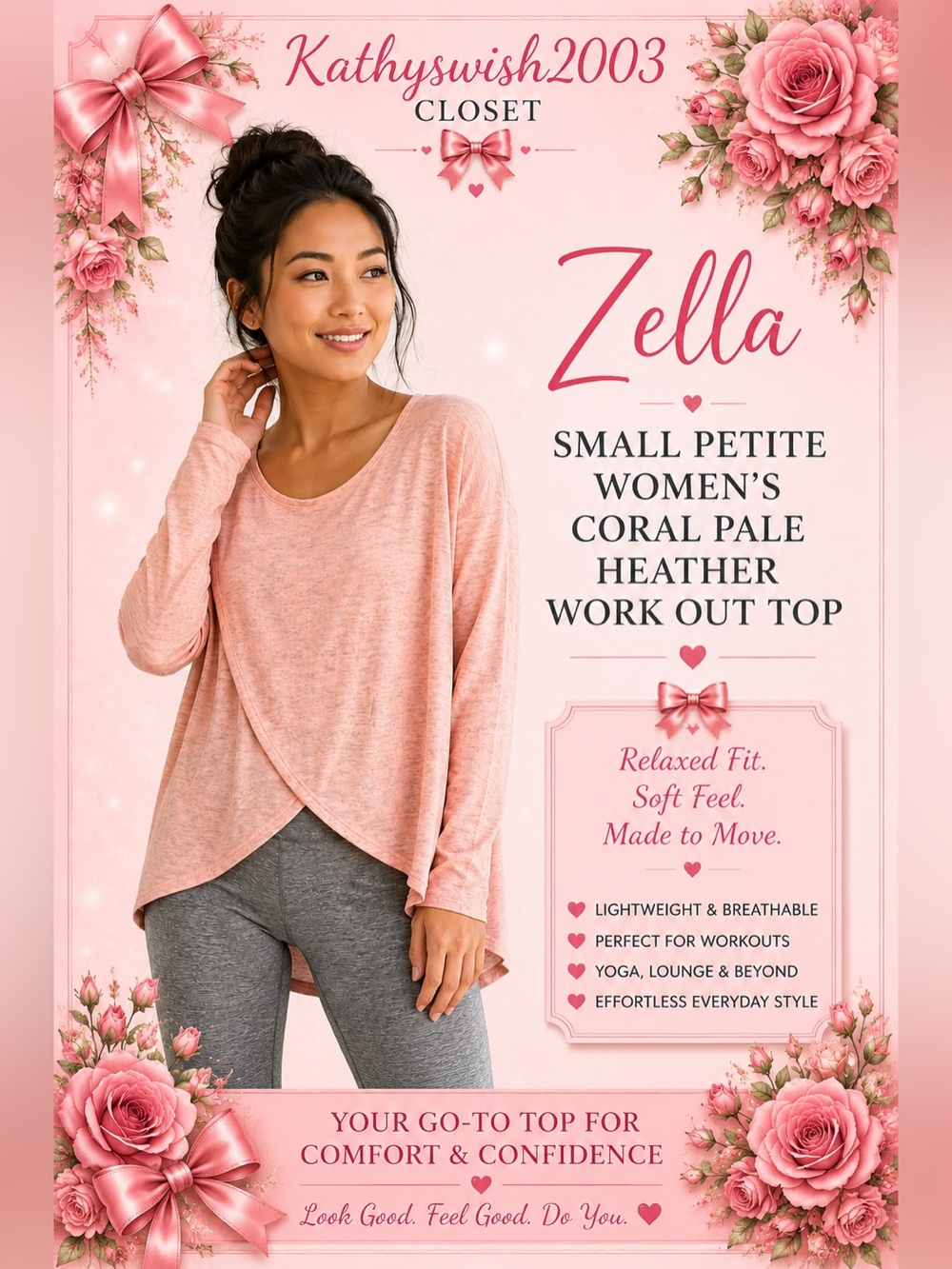Zella Small Petite Women’s Coral Pale Heather Work Out at Nordstrom